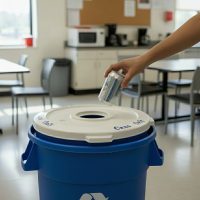 Rubbermaid Brute 32 Gallon Recycle Blue